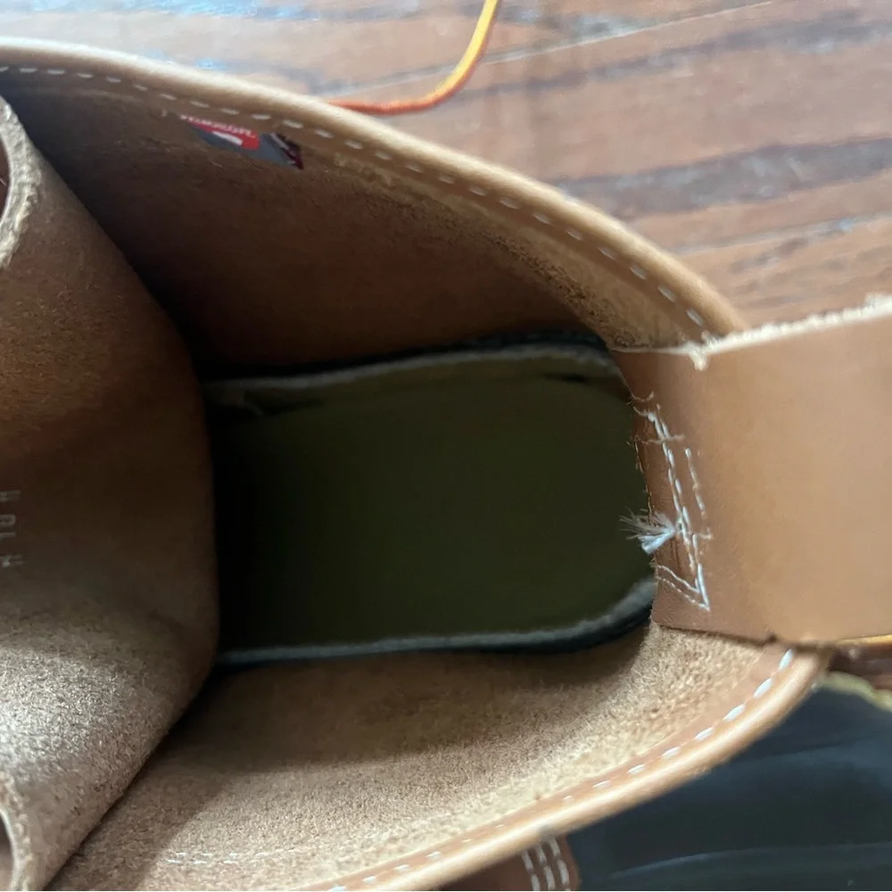 L.L. Bean Men's Tan and Black Duck Boots - Picture 6 of 9